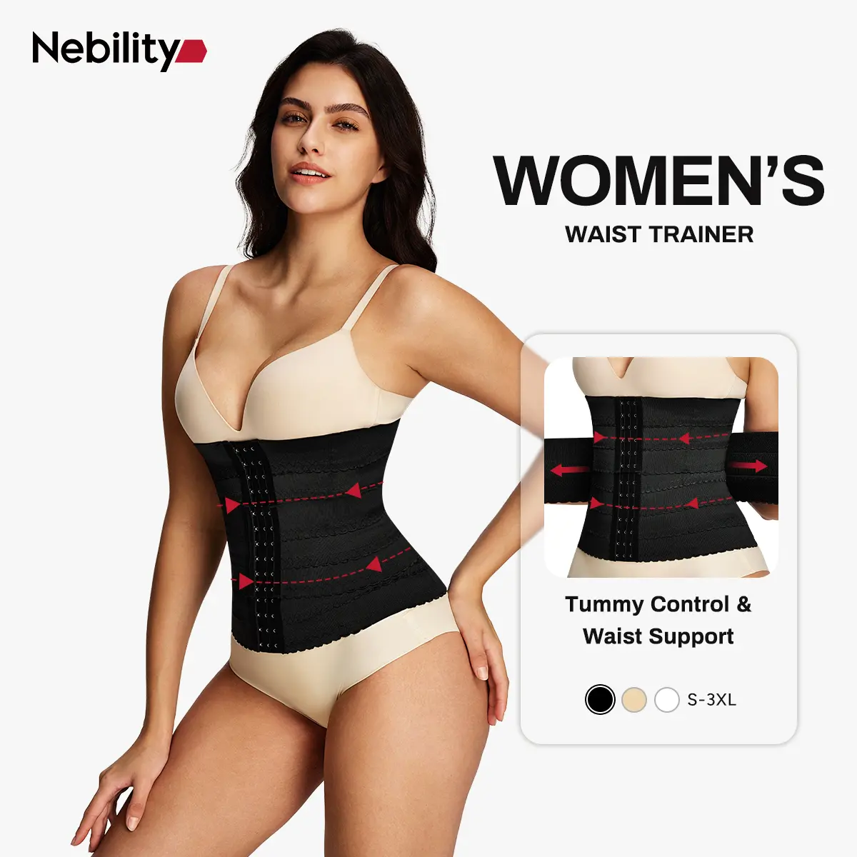 Nebility Women's Waist Cincher Belt - Adjustable Tummy Control Body Shaper, High Elasticity Abdominal Binder, Comfortable Basic  Womenswear Compression Minimalist summerwins