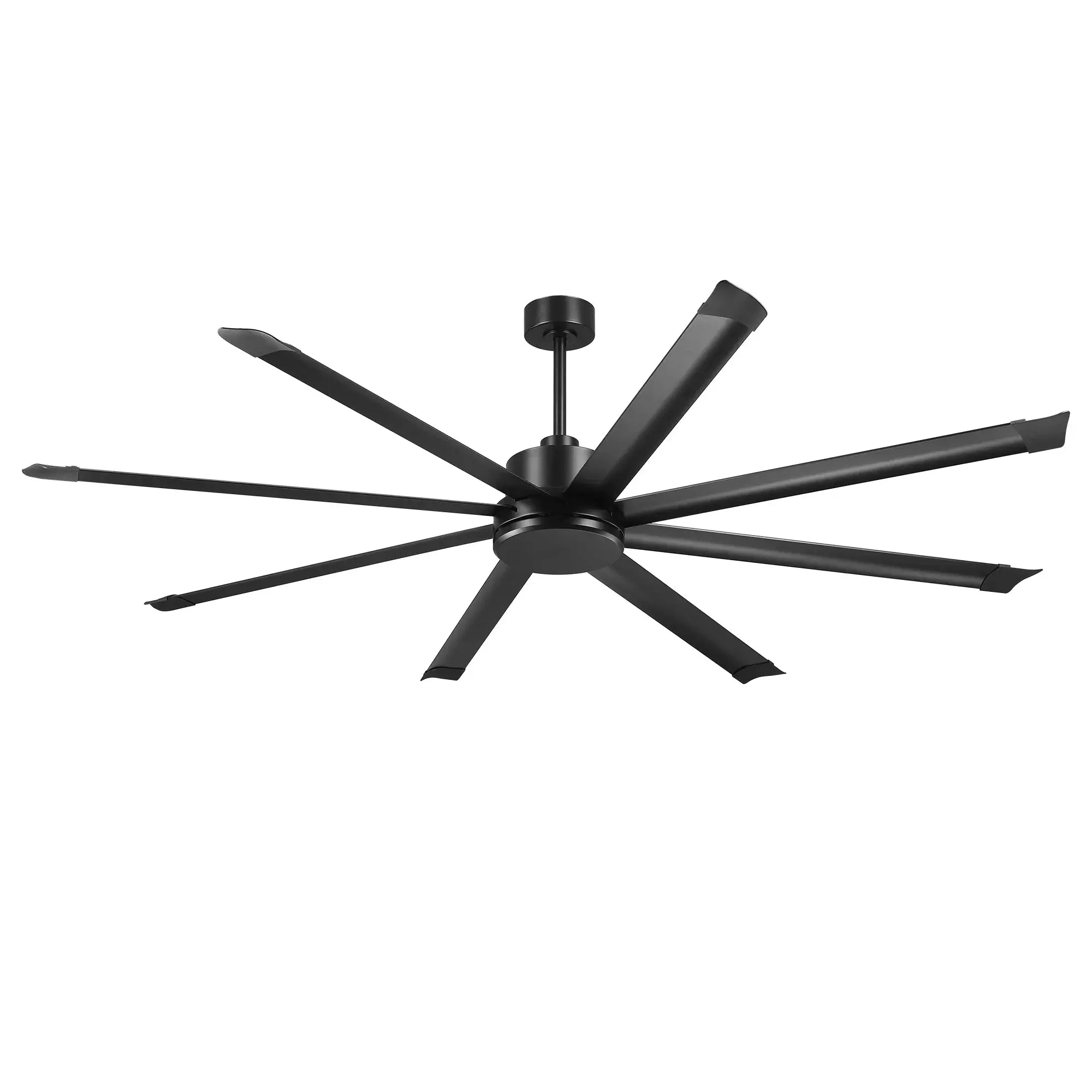Vaczon 120 Inch Black Modern Downrod Mount Ceiling Fan, Energy-Saving DC Motor HVLS Large Industrial Fan for Warehouse Garage Large Room with Remote Control