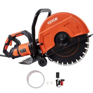 【fathersdaygift】VEVOR Electric Concrete Saw 16 in3200 W 15 A Motor Circular Saw Cutter with Max. 6 in Adjustable Cutting DepthWet Disk Saw Cutter Includes Water LinePump and Bladefor StoneBrick Construction, Debris Prevention, Double Switch Design,father'