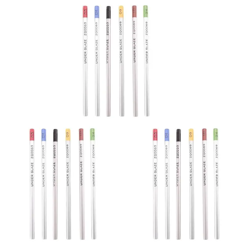 18Pcs Underglaze Pencils for Pottery for Decorating Fused Glass and Under Glaze Ceramics