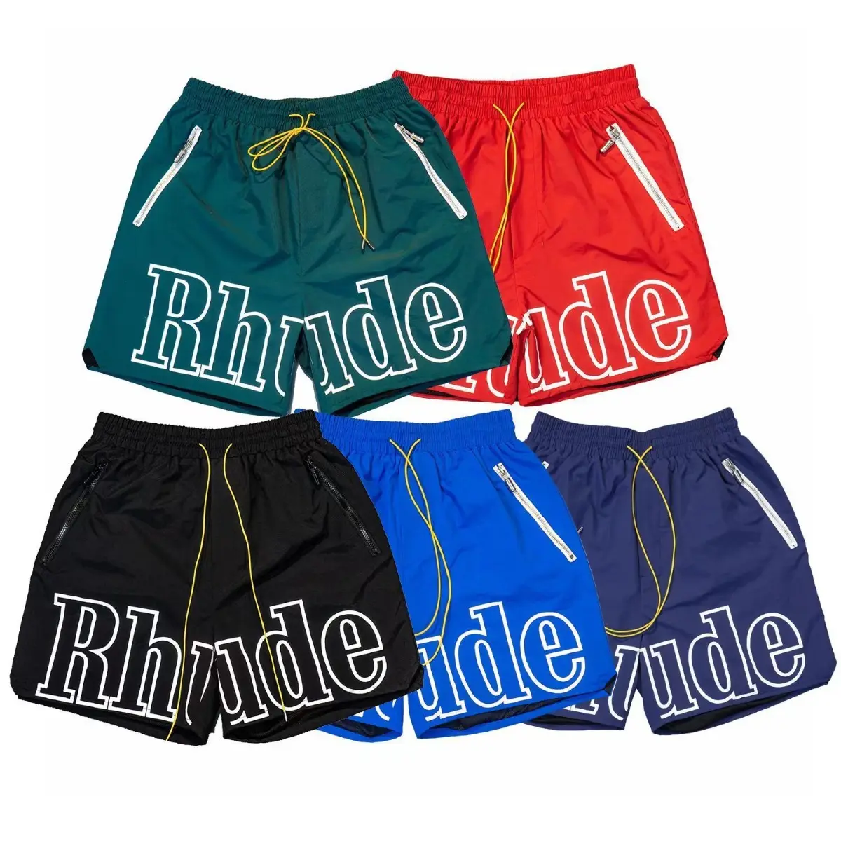 RHUDE 3M Reflective Unisex Athletic Shorts—Beach and Vacation Shorts