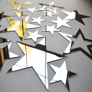 Star Shaped Acrylic Mirror Wall Decals, Self-Adhesive Wall Mirror, Decorative Wall Sticker, Wall Decor for Home Bedroom Living Room Stickers