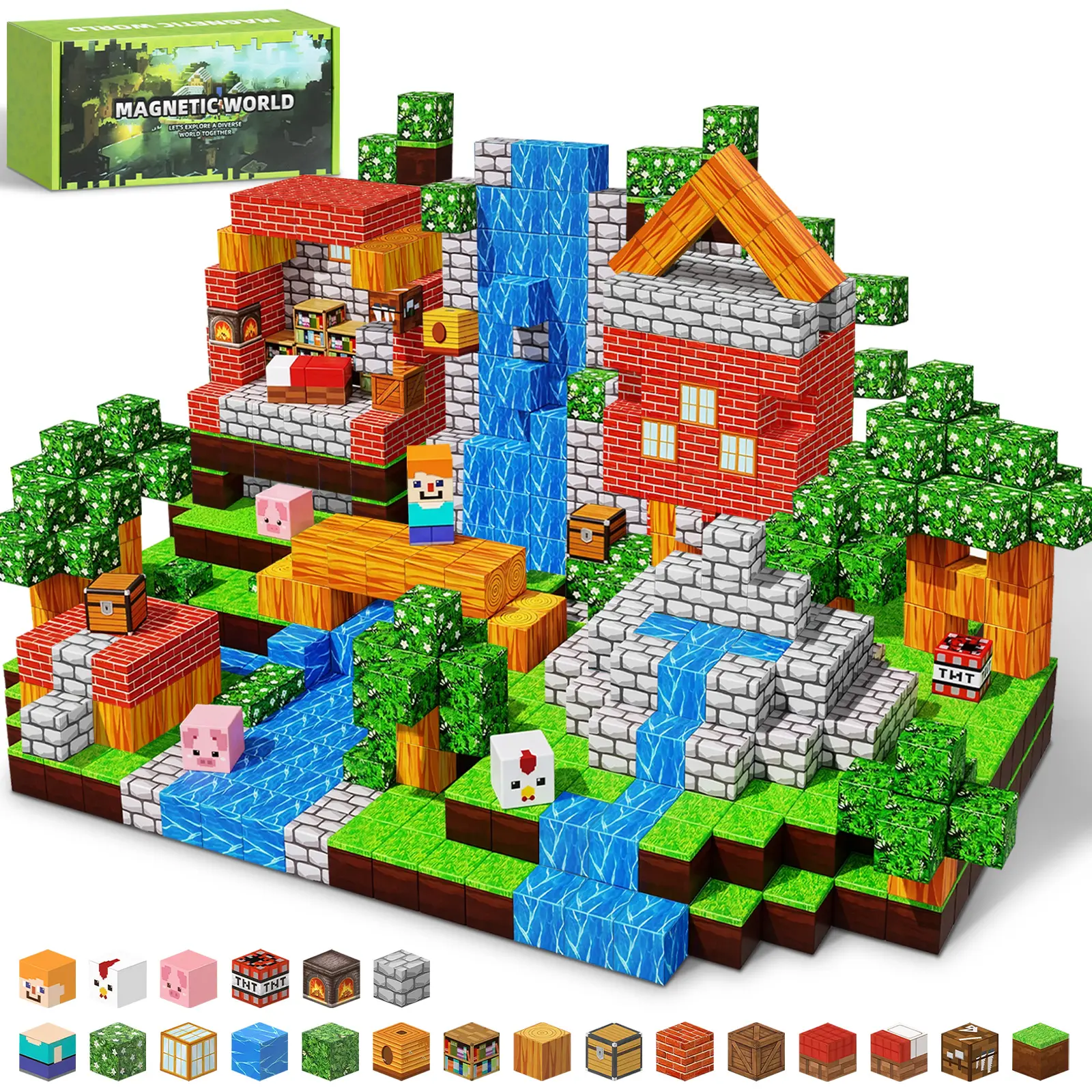 150/300PCS 0.8 Inch Magnetic Building Blocks Set, Mini 3D Construction Toy Kit, Creative STEM Magnetic Tiles Building Set, Educational Puzzle Gift for Kids Boys Girls Ages 3+ boy girl toddler dis con game anime christmas birthday gift classroom items