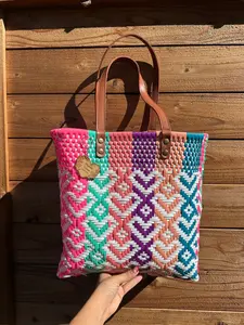 Big Eco Friendly Handbag (leather handle)