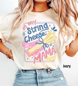 Funny Overstimulated Mom Comfort Colors Shirt In My String Cheese Era Mama T-Shirt, Trendy Motherhood Tee, Mother's Day Gift