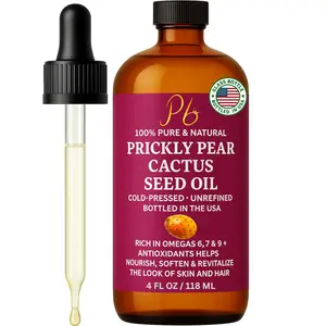 Prickly Pear Seed Oil | 100% Pure, Cold-Pressed & Unrefined, Prickly Pear Oil for Face, Skin & Hair, Helps Improve the Look of Fine Lines & Wrinkles | 4 fl oz Glass Bottle