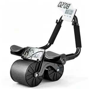 2026 Upgraded Ab Roller Wheel with Knee Mat &Timer - Automatic Rebound Abdominal Wheel with Elbow Support, Abs Workout Equipment for Core Strength Training, Ab Exercise Roller for Women Men
