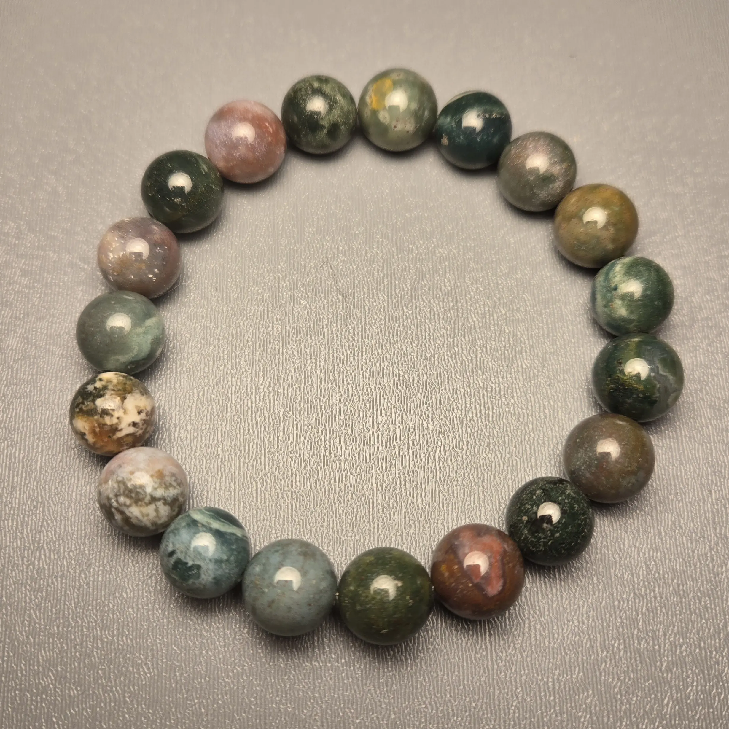 10mm Indian Agate Bracelet - Harmony, Balance, Peace