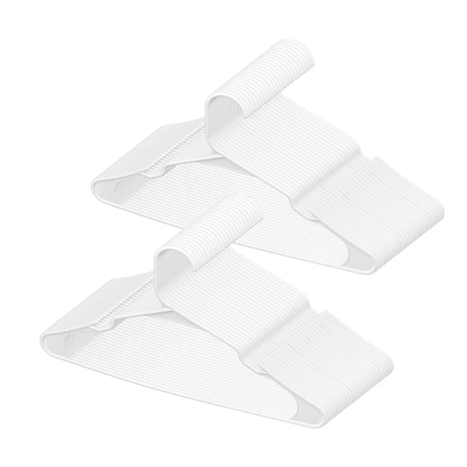 VEVOR Hangers,  , 0.2 in Ultra-Thin, 50 Pack White Plastic Hangers with Stable Triangular Top Structure & Wider Notch Design , Non-Slip Space Saving Hangers, Fit for T-Shirt, Shirt, Sling & Pant#BackToSchool