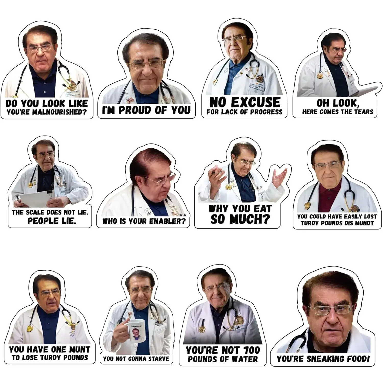 12 Pack Dr. Now Refrigerator Magnets, Funny Fridge Magnet Weight Loss Diet Helper Cute Fun Magnetic Accessories for Home & Car Decor