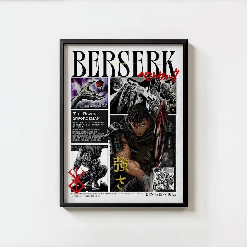 [Sale Up To 50% Off] Unframed Berserk Guts Anime Fantasy Photo Poster - Artistic Paper Print, Multi-Size Wall-Mountable Home & Kid Room Decoration (12x18 in)