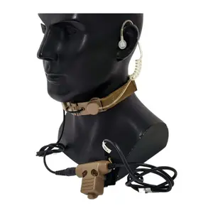 Tactical Throat Mic Tube Headset Neck Laryngeal Microphone Earphone with U94 PTT for Kenwood BaoFeng UV-5R UV-82 Radio