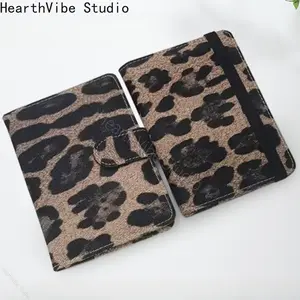 PU Passport Holder Waterproof Brown Leopard Passport Cover Case Multiple Card Slots Ticket Protective Bags Travel Accessories