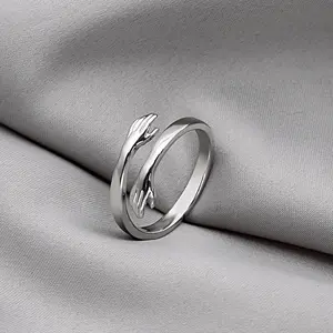 S.9.2.5Creative  Sterling Silver Couple Rings Minimalist Adjustable Matching Bands