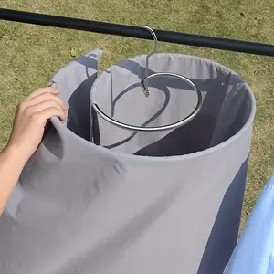 Stainless Steel Clothes Drying Rack, Spiral Design, Circular Rotating Laundry Stand, Home Use, Balcony Multi-Functional Organizer