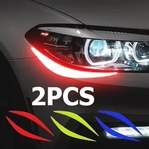 2pc Car headlight decoration car sticker Car headlight decoration engine hood light eyebrow sticker car sticker Car Decals Car Decorative Sticker Decal For Cars