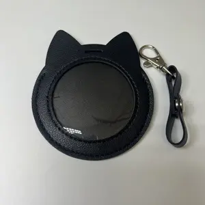 Digitally Printed Cat-Shaped Protective Case for Badge/ID Card, Suitable for Display When Out and About, Backpack Pendant (Fits up to 55 mm)