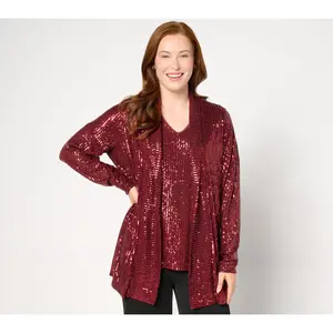 Sequin Embellished Mesh Open-Front Topper by Jingle Belles (Kim Gravel Collection)