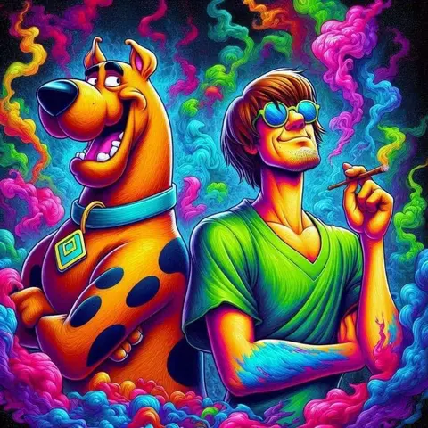 5D DIY Full Drill Round Diamond Painting - Diamond Painting Kit Cartoon Dog, Colorful Smoke Mosaic Canvas DIY Wall Art, Home Wall Decoration Animals, Diamond Art Tools, Crafts