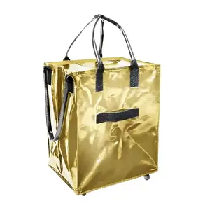 Expandable Ultraviolet Shopping Trolley on 4 Wheels smooth,home essentials Organiser, Foldable Rolling Tote Carries Up to 90lbs Shopping Trolley, Rolling Bag with 3 Handles, Zipper Clouser Rolling Tote Bag with Wheels for Travel, valentine gifts. outdoorf
