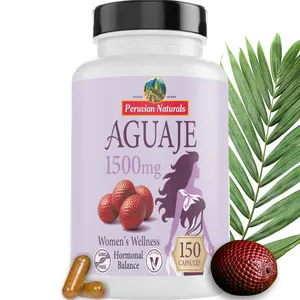 PERUVIAN NATURALS Aguaje Caps0. 150-Pill Women's Health Supplement - Buriti Fruit, Gluten-Free, Non-GMO, GMO-Free, Vegan, Hormone Balance, Metabolism Support, Natural Curves, Fitness Dietary Vitamin