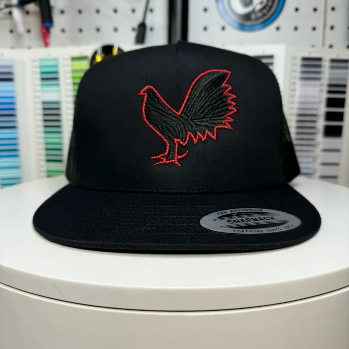Gallo Hat with Red Metallic Thread.