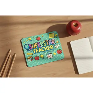 Personalized Superstar Teacher Mouse Pad – Custom Name Desk Gift for Educators