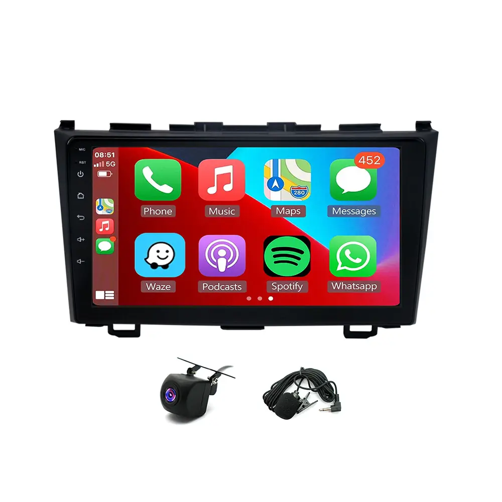 9-Inch Car Stereo for Honda CRV 2007–2011 – with Wireless CarPlay & Android Auto, AHD Backup Camera, 2+32G, Bluetooth, Mic, Mirror Link carplay screen carplay screen for car