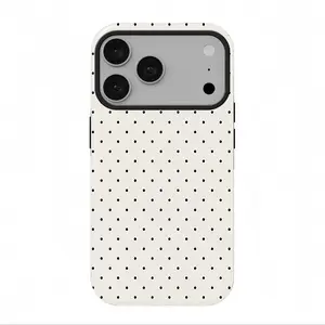Simple Black Dot Pattern Durable Shock-Absorbing Double-Layer Protective Case for iPhone 17 Pro Max 16 Pro 15 14 13 12 11 Smartphone Cover