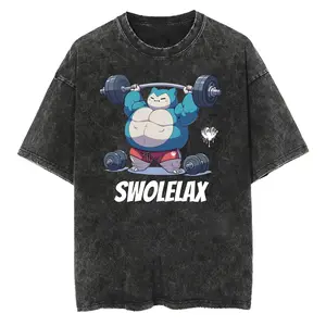 Swole Snorlax Tee | Pokemon Workout Design | "SwoleLax" Graphic T-Shirt | Perfect Gift for Fitness Fans