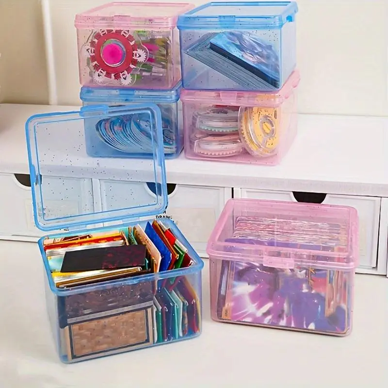 1PC Card storage box,  business cards, miscellaneous items, small card box, plastic card office organizer box, Plastic Storage Boxes