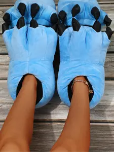 Women's Cute Dinosaur Claw Design Non-slip Soft Sole Slippers, Casual Soft Comfortable Home Slippers, Warm Slippers for Indoor & Outdoor Use for Fall & Winter