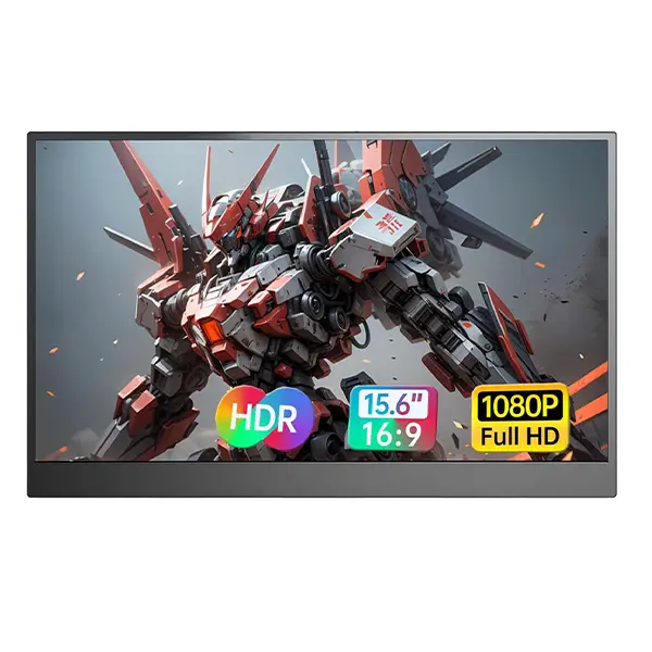 KVKID 15.6" Portable Monitor for Laptops, Full HD 1080P IPS HDR Eye Care Display, Aluminum Alloy USB-C HDMI Second Screen for Gamers & Travelers, Gamers/Workers