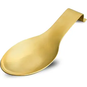 Gold Spoon Rest for Kitchen Counter, Stainless Steel Spoon Holder for Stove Top, Spatula Ladle Spoon Utensils Holder, Gold Kitchen Accessories, Gold Cooking Utensiles