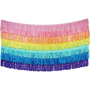 Tissue Paper Fringe Tassel Party Garland -  Backdrop for All Events & Occasions (6-Count, Pastel Mix)