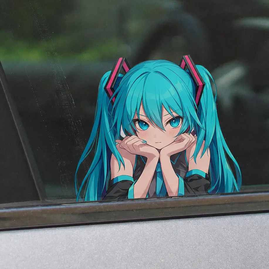 Hatsune Miku UV Sticker – Vocaloid Anime Decal for Water Bottle, Laptop, Phone, Journal & Gift