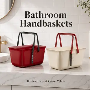 Portable Shower Caddy Basket | Large Capacity Dorm Toiletry Organizer Tote Modern Shower Tote with Handles | Multi-Size Bathroom Treasure Basket