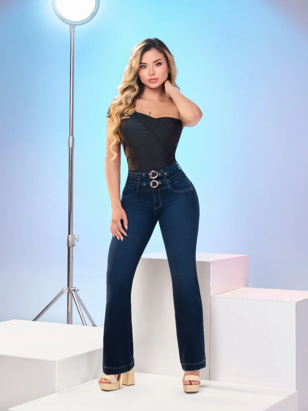 Original Premium Colombian jeans flare style, tummy control and butt lifting pants. Womenswear Bottom Underwear  Denim