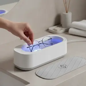 RIMOODY Ultrasonic Jewelry Cleaner Portable Professional 53KHZ for Eyeglasses Watches Rings Blades Razor Waterproof Surface Large Capacity Multi-functional Cleaning Tool