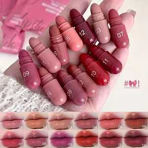 Mini Matte Lipstick Set of 12 - Presented in silky colors, pink, red and brown, easy to apply, long lasting and non-smudging, ideal for makeup events or gifts. Holiday Lipstick Collection Lip Tint Balm