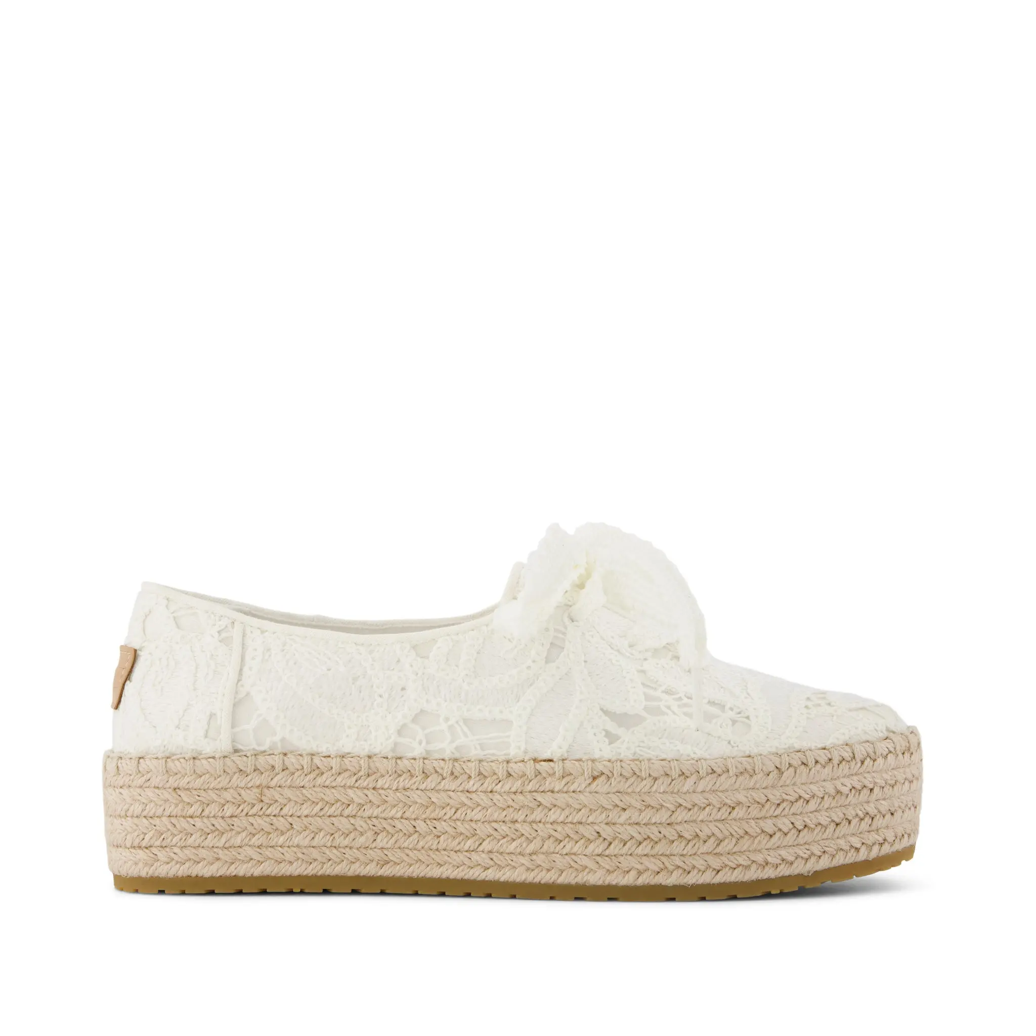 Womens Valencia Lace-Up Platform Espadrille Egret Floral Crochet Womens Valencia Lace-Up Platform Espadrille Egret Floral Crochet