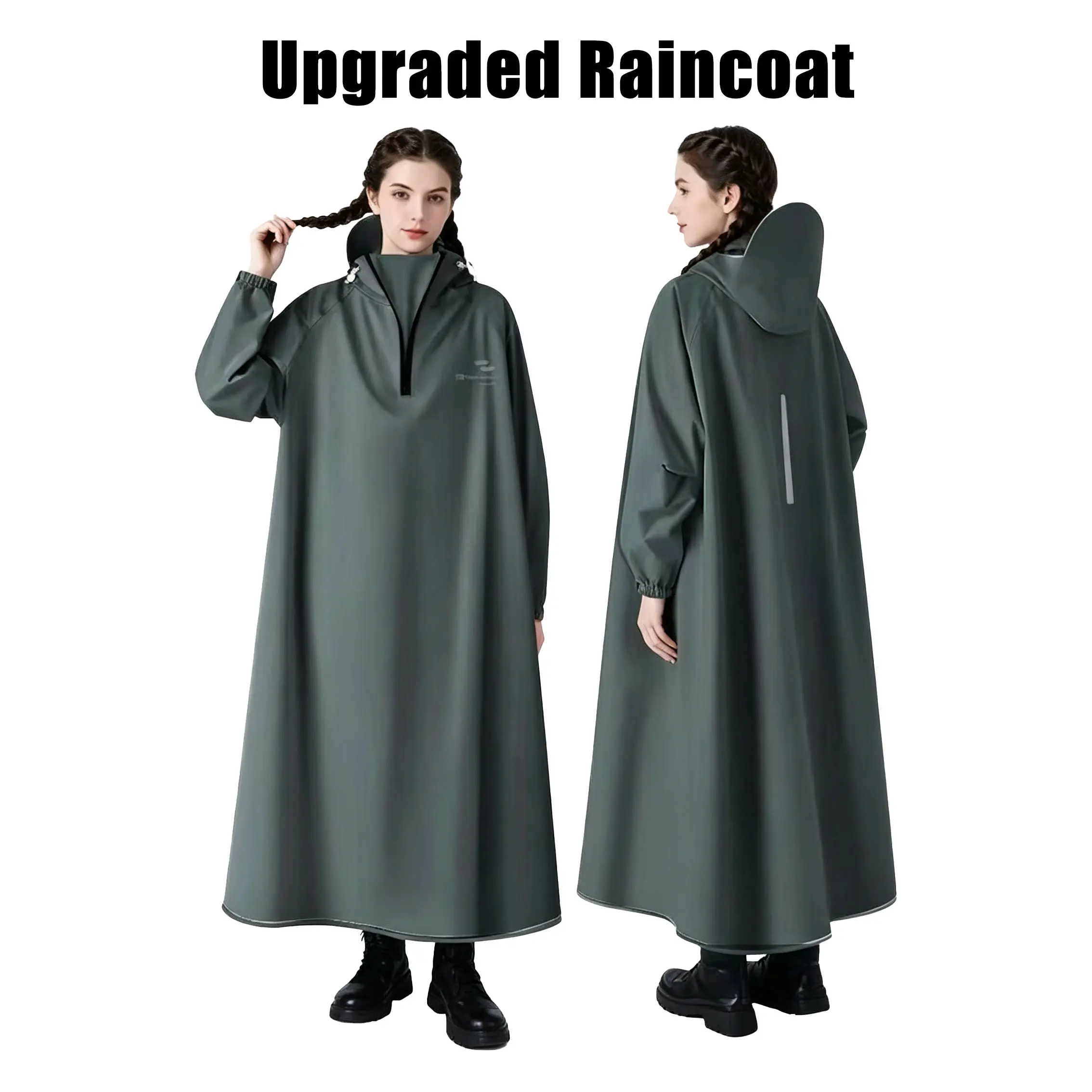 Waterproof Hooded Raincoat for Adults, Unisex Poncho-Style Jacket with a Baggy Fit, Lightweight, Rainproof & Breathable for Cycling, Outdoor Raincoat, Loose, Trench Coat, M, Multi-Size, Cover