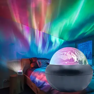 2-in-1 LED Aurora and Ocean Wave Projector with 14 Effects - Suitable for Bedroom, Game Room, Home Theater or Party Decoration USB Powered Night Light - Vibrant Colors of Northern Lights and Ocean Waves Design, Ocean Light Projector