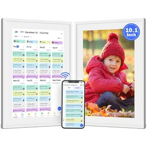 10.1" -Picture-Frame Digital Calendar in- - Touchscreen Display  WiFi Calendar for Chore Chart, Schedule Plan, Sync  Outlook Calendar Via App, Wall Mount,  for Mom Dad