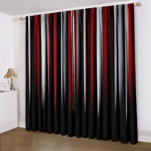 Abstract Gradient Striped Pattern Curtain, 2 Counts/set Modern Simple Window Curtain, Window Drapes for Home Living Room Bedroom Decor