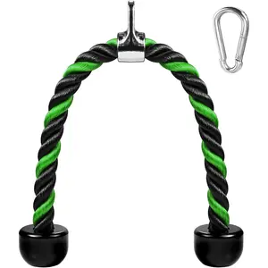 Deluxe Tricep Rope Pull Down , 27 & 36 Inch Rope Length, Easy to Grip & Non-Slip  Attachment for Gym Workout Exercise