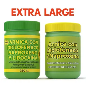 (Two Models) Arnica Strength Balm 250g Fast Acting Muscle Joint Relief Uso Externo for Pain Relief Uso Externo para Dolor with arnica con diclofenaco y naproxeno