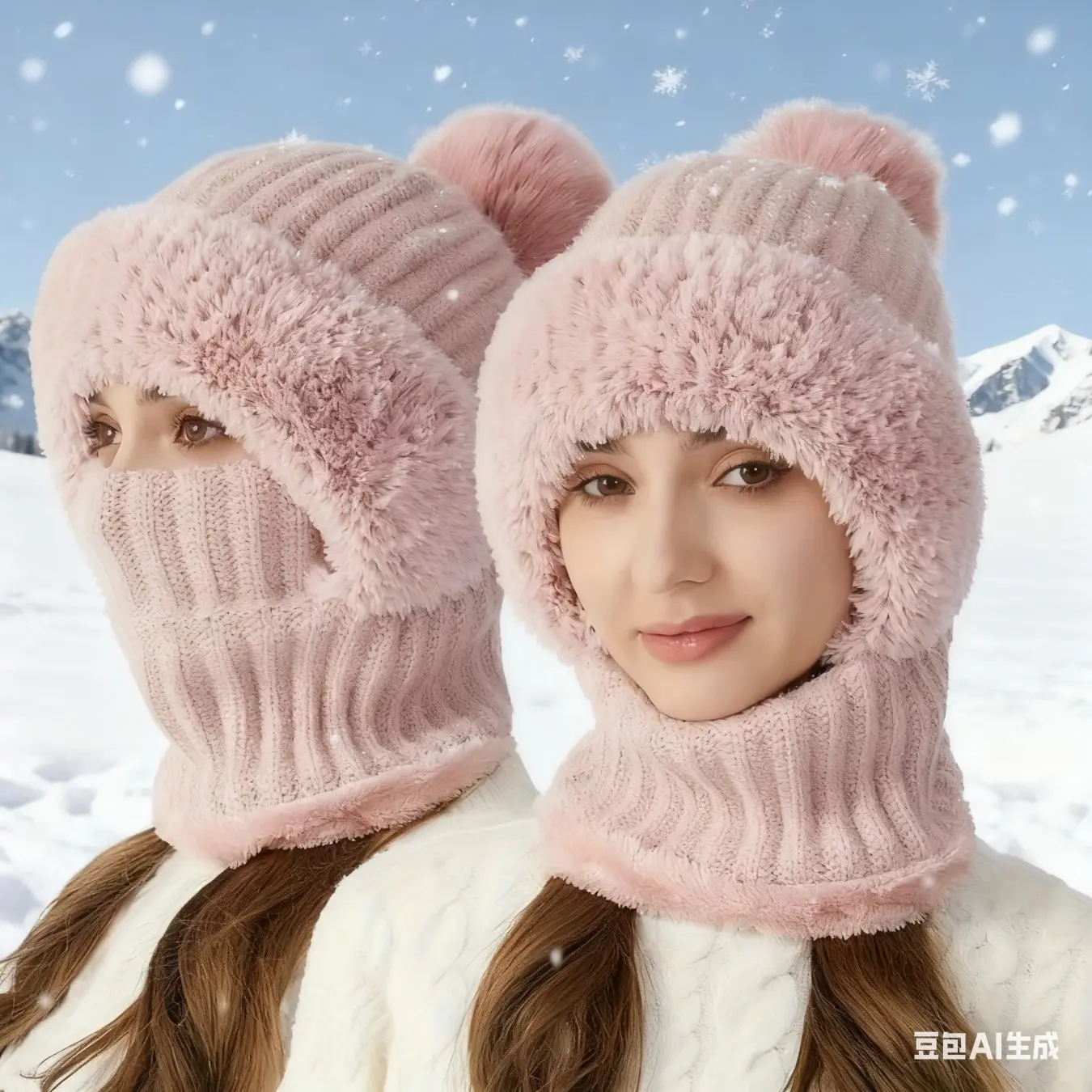 3-in-1 Winter Balaclava Hat and Neck Warmer - Windproof Thermal Mask with Fleece Lining and Ear Flaps for Outdoor Sports, Cycling, Skiing, and Snowboarding