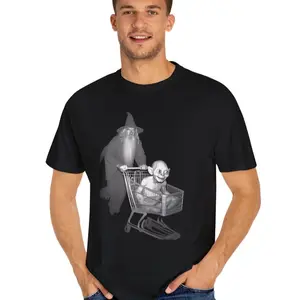 Gandalf Pushing Gollum in a Shopping Cart, Colors LOTR Fan T shirt, Funny Meme, Trail Cam, Trending TShirt Graphic Tee
