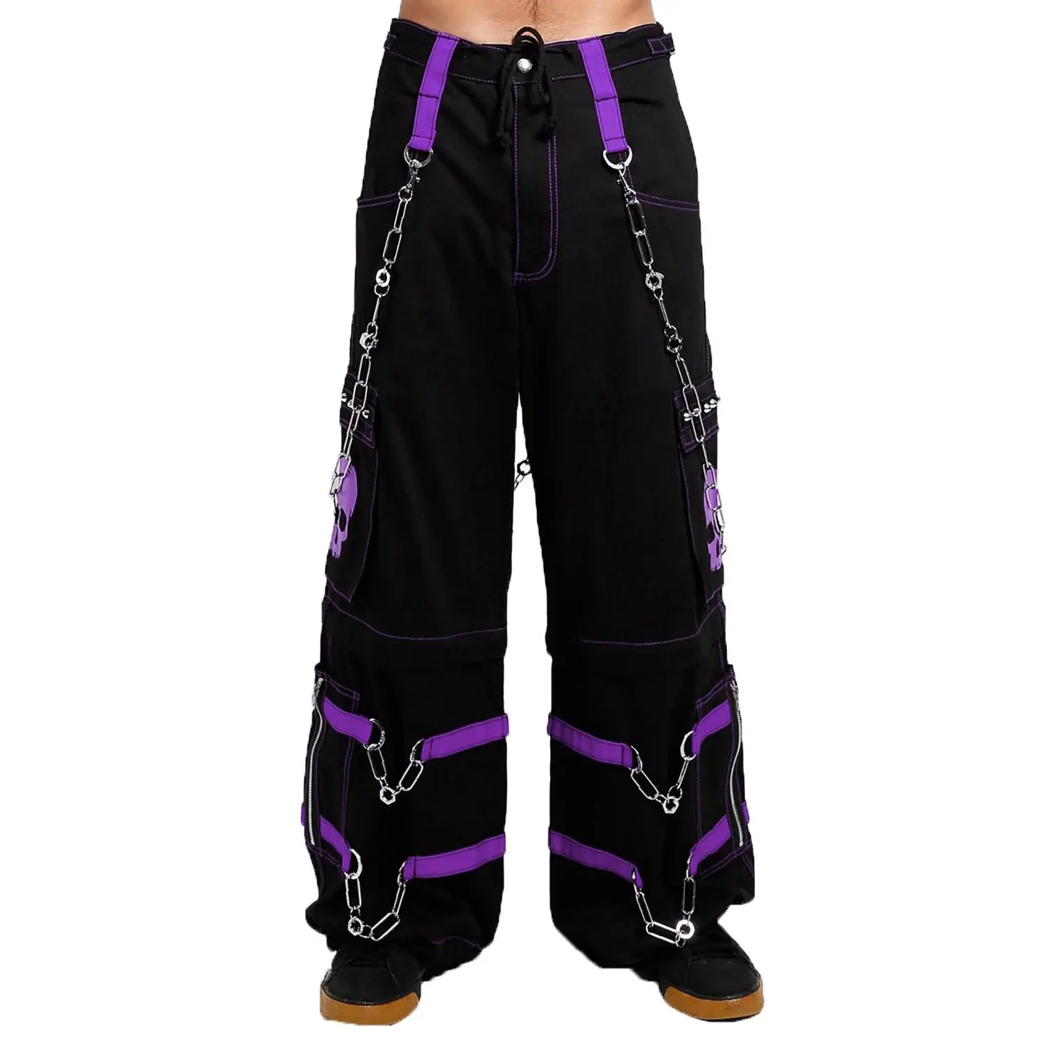 Tripp NYC Skull Bondage Pants [BLACK/PURPLE]
